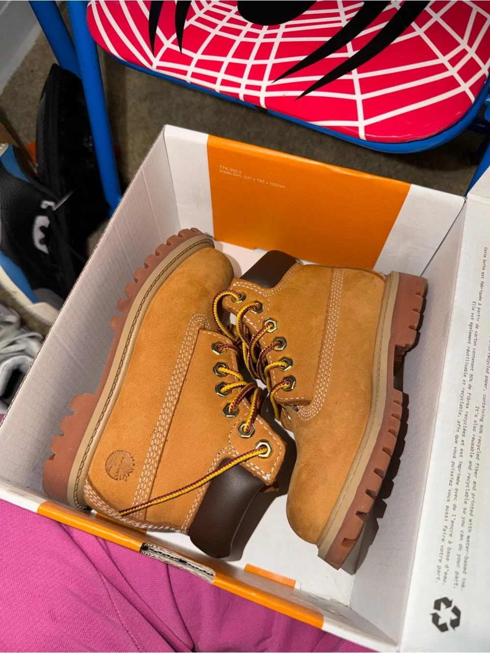 Timberland Wheat Suede Work-Style Boots with Yellow-Brown Laces